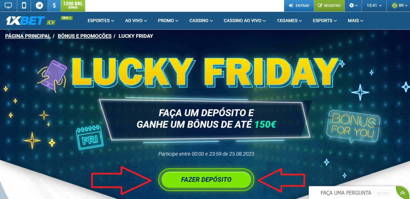 1xBet Brasil feliz sexta-feira